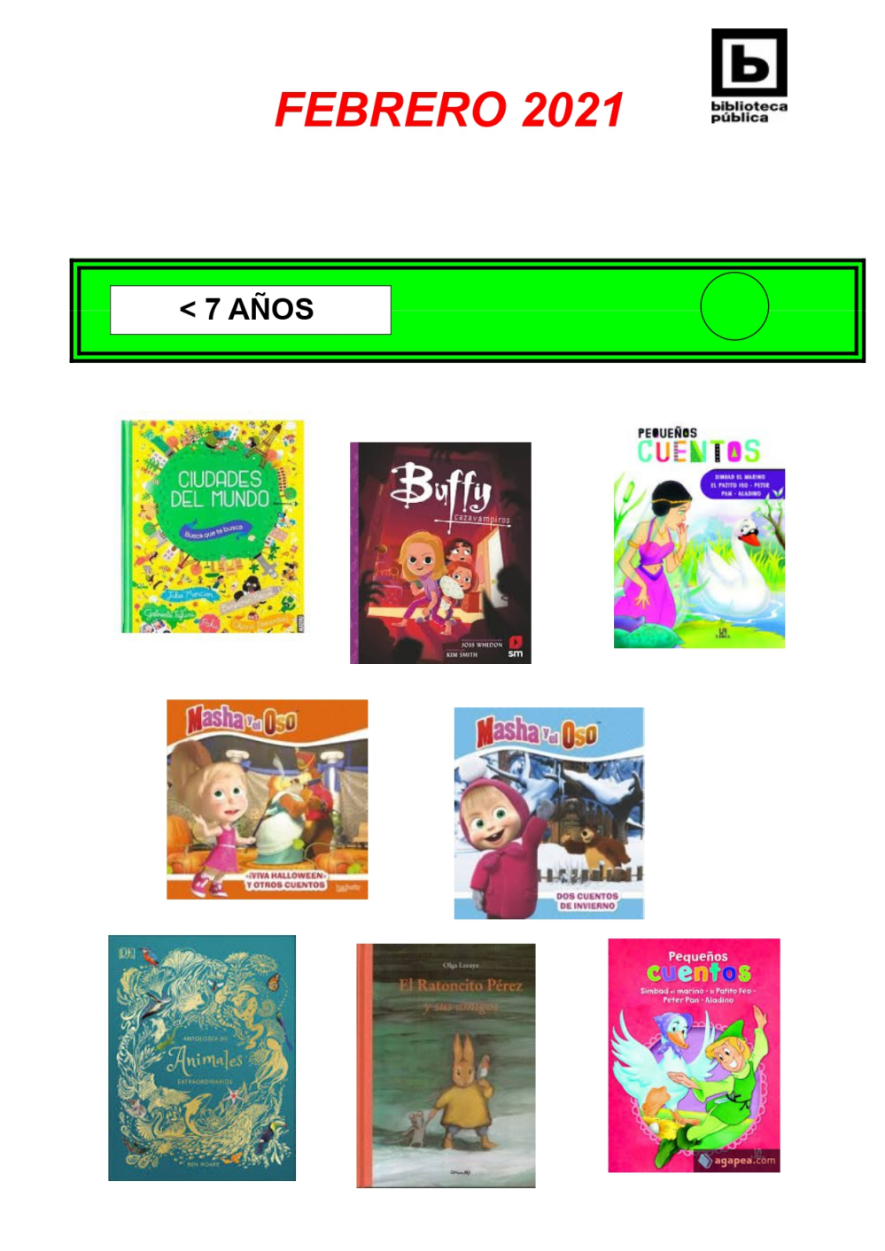 Novedades Infantiles/Juveniles febrero 2021