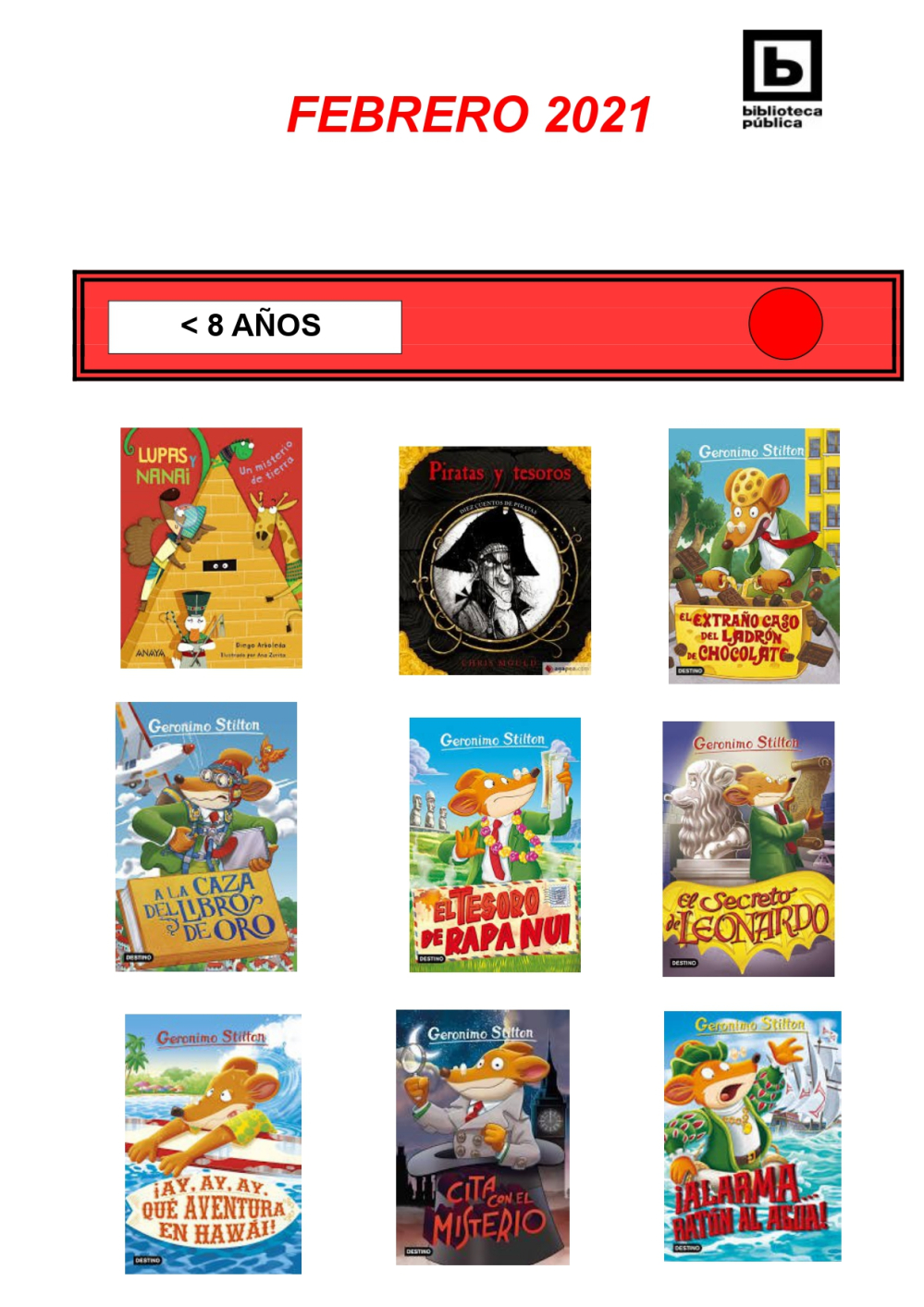 Novedades Infantiles/Juveniles febrero 2021