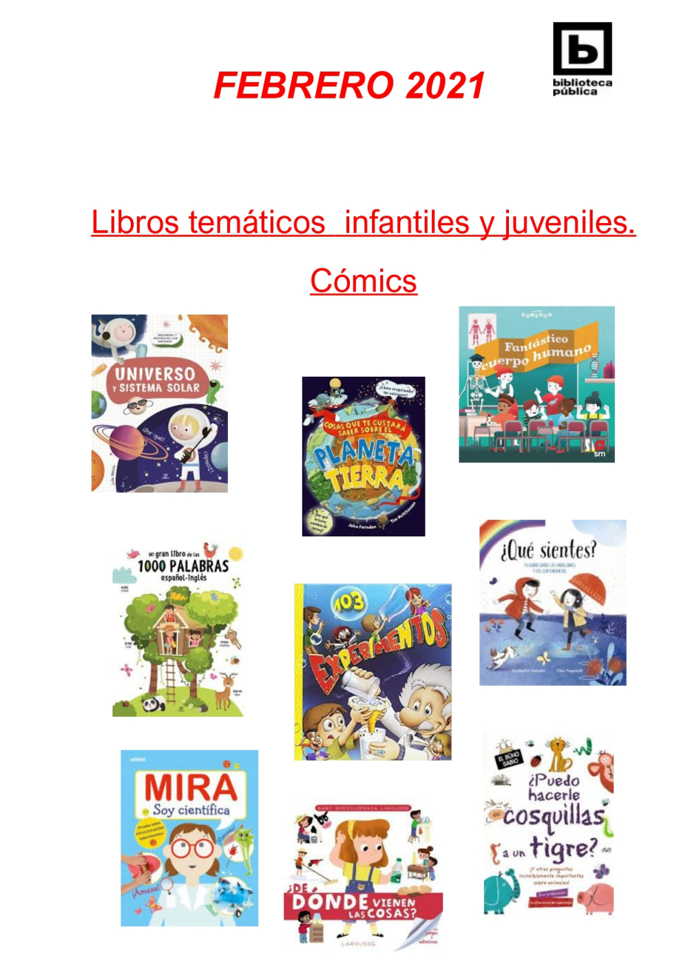 Novedades Infantiles/Juveniles febrero 2021