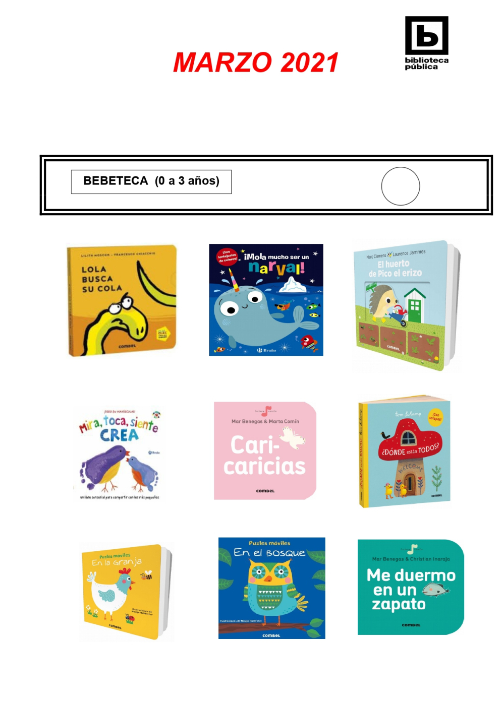 Novedades Infantiles / Juveniles marzo 2021