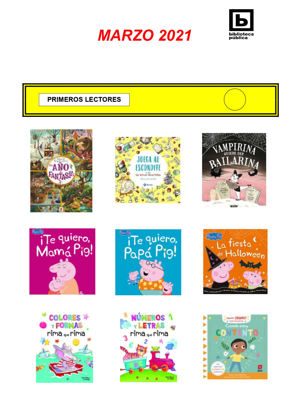 Novedades Infantiles / Juveniles marzo 2021