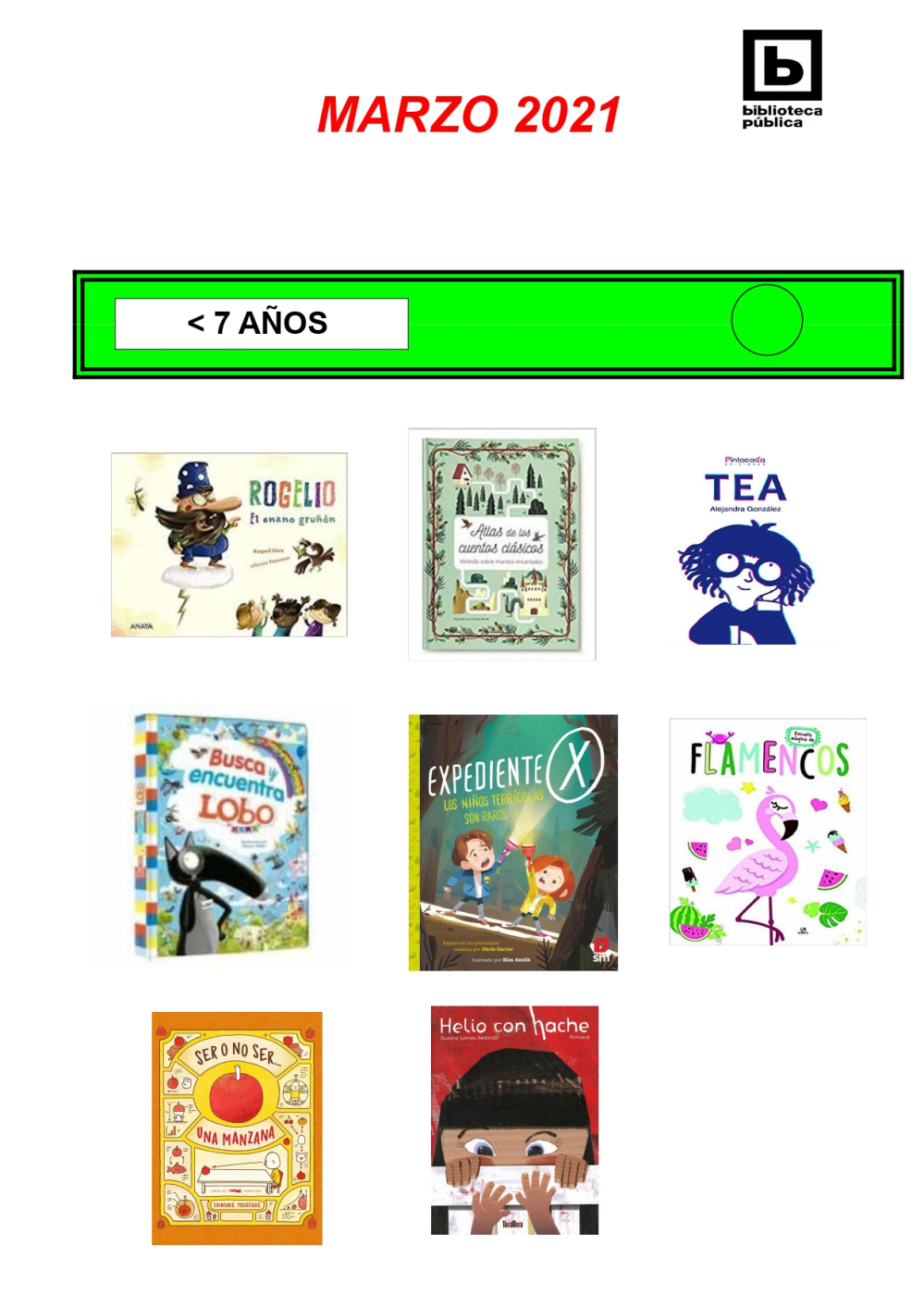 Novedades Infantiles / Juveniles marzo 2021