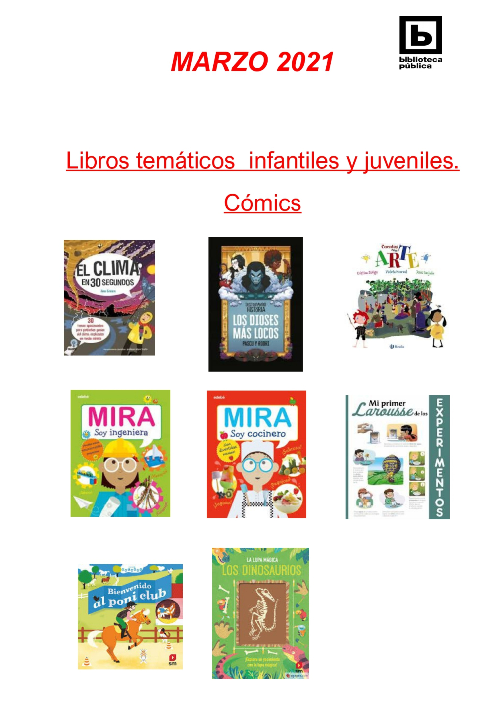 Novedades Infantiles / Juveniles marzo 2021