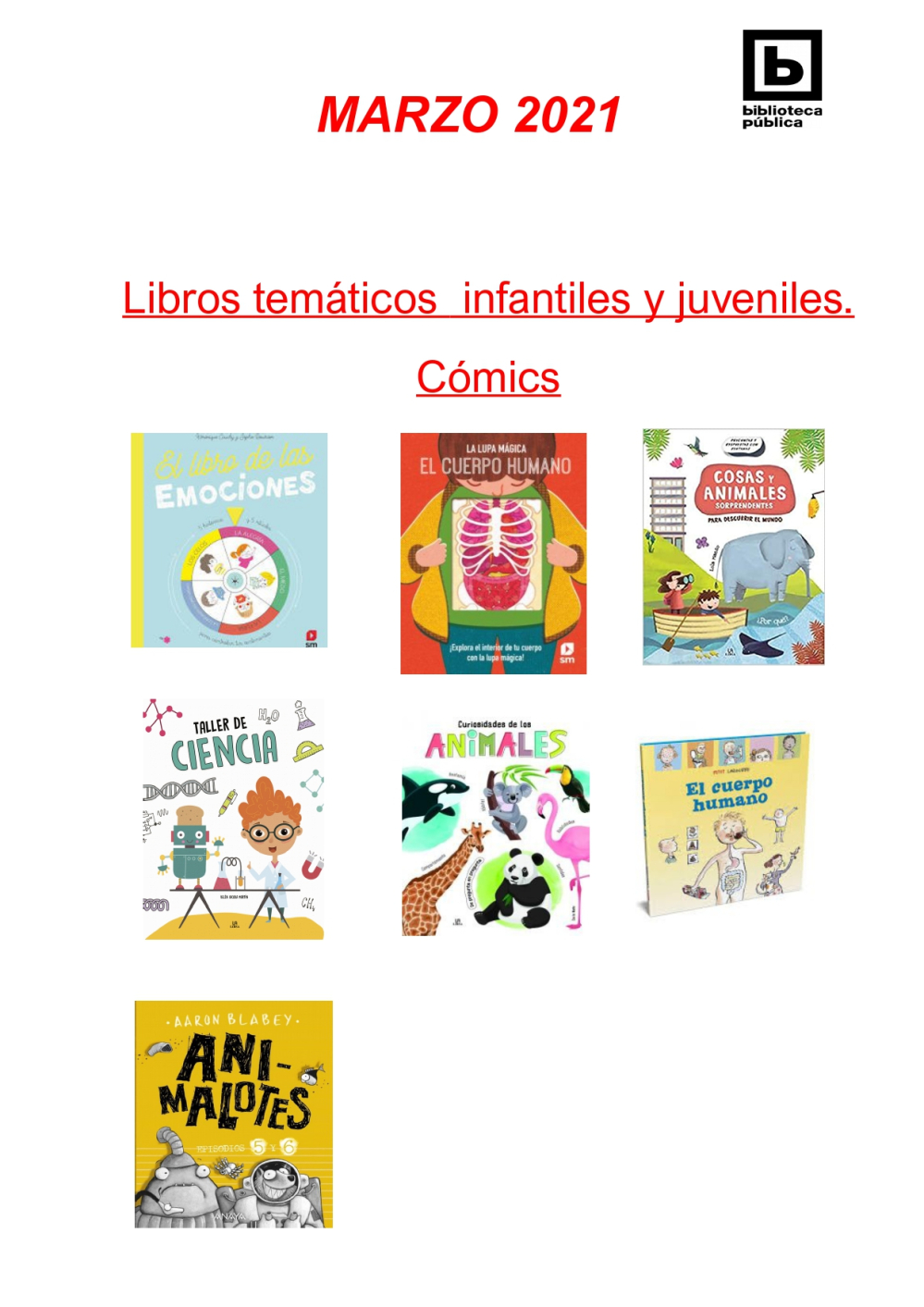Novedades Infantiles / Juveniles marzo 2021