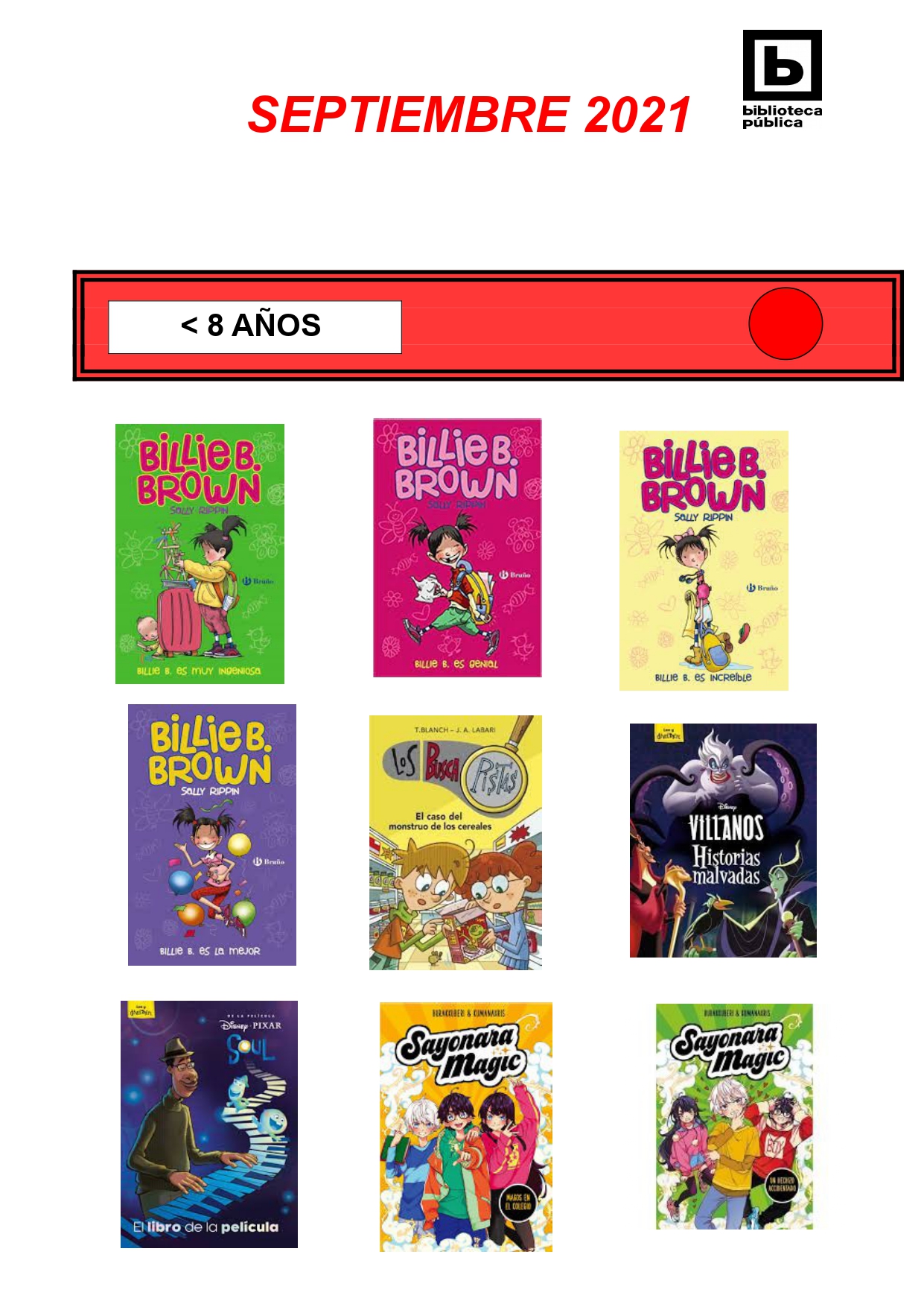 NOVEDADES INFANTILES / JUVENILES SEPTIEMBRE 2021