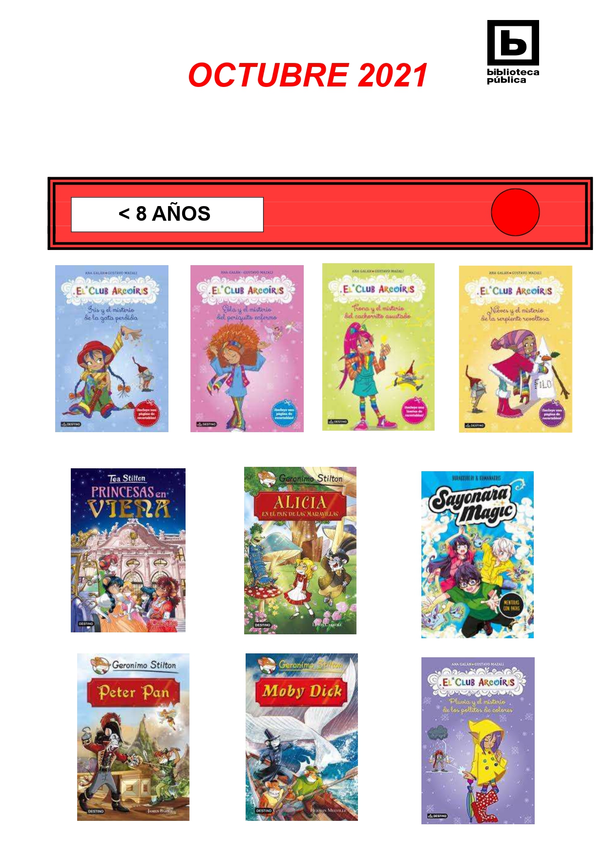 NOVEDADES INFANTILES / JUVENILES OCTUBRE 2021