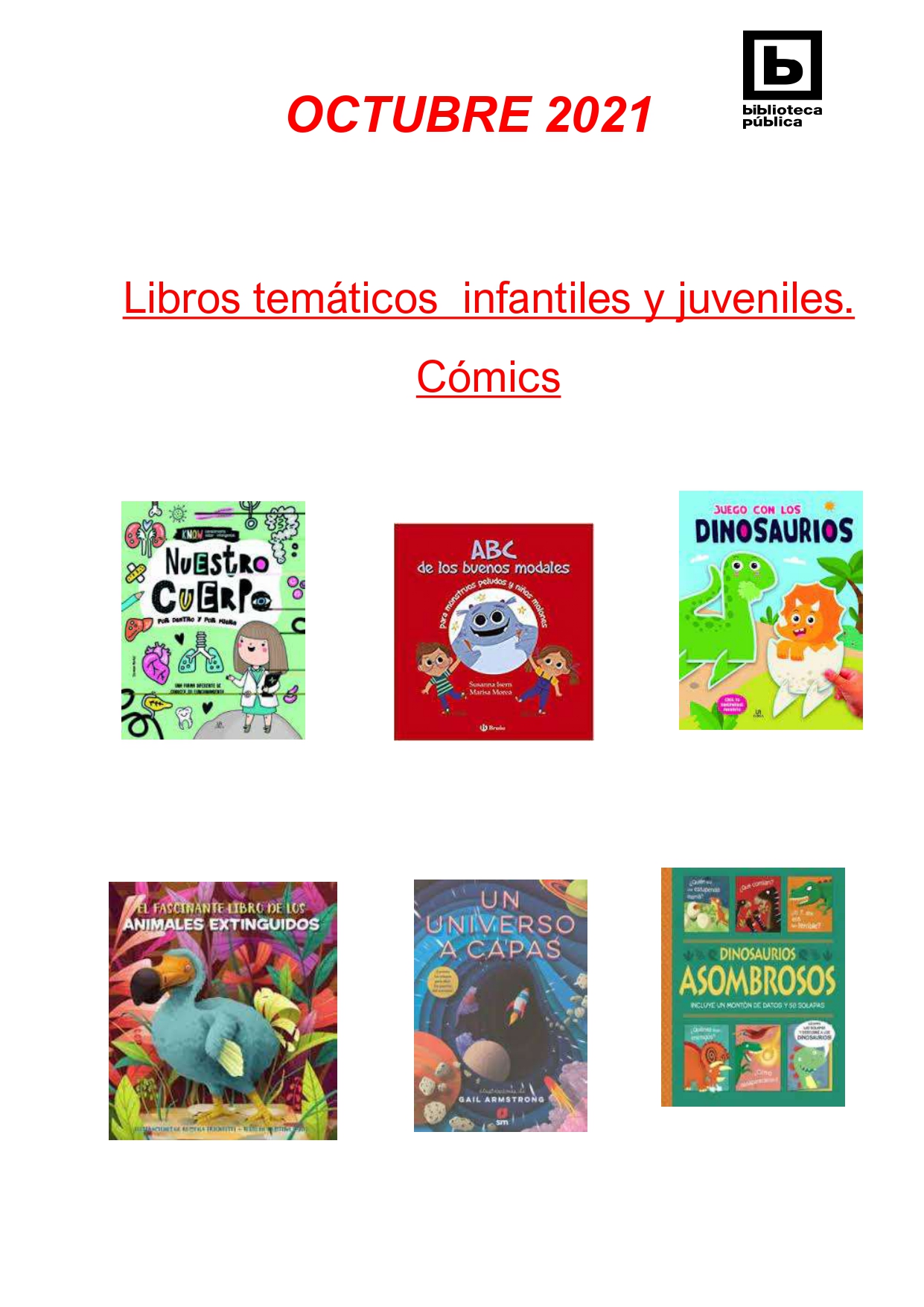 NOVEDADES INFANTILES / JUVENILES OCTUBRE 2021