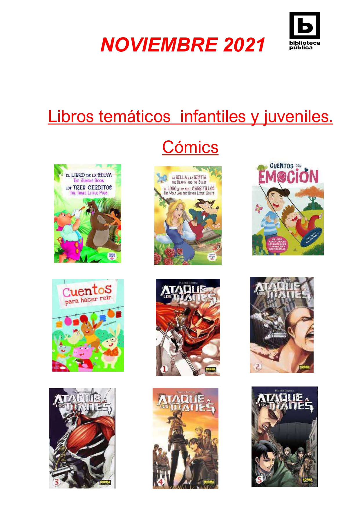 NOVEDADES INFANTILES NOVIEMBRE 2021