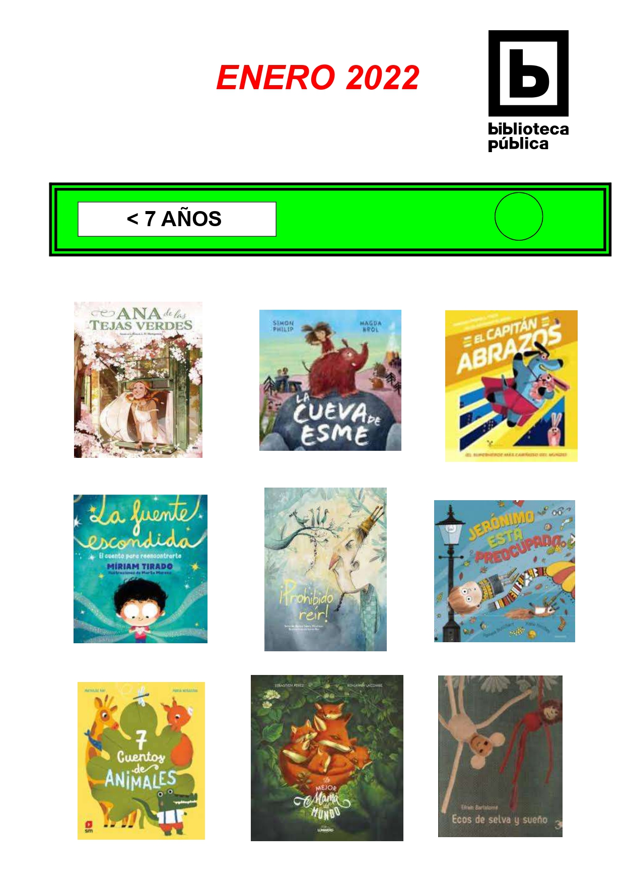 Novedades infantiles / juveniles de enero 2022