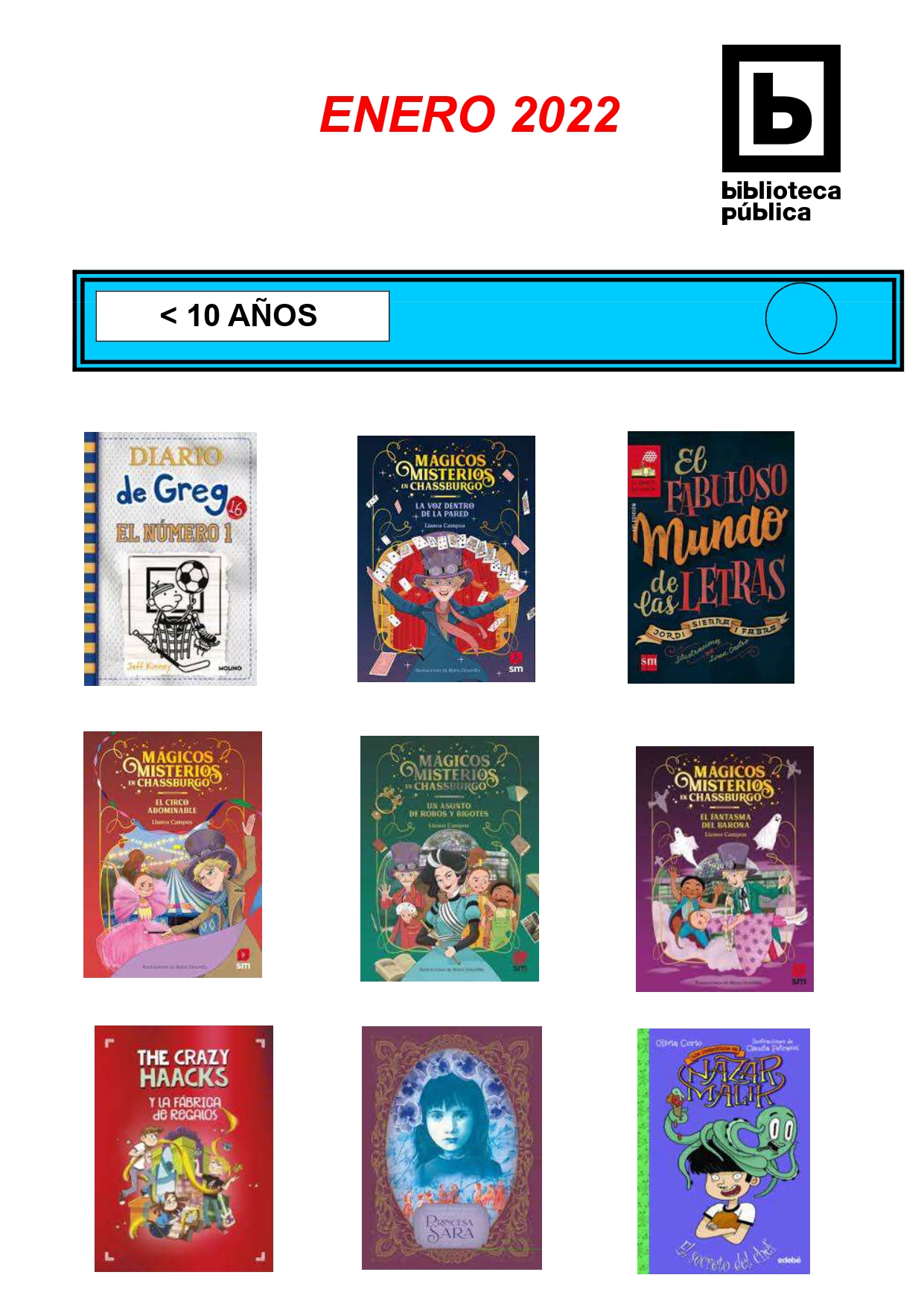 Novedades infantiles / juveniles de enero 2022