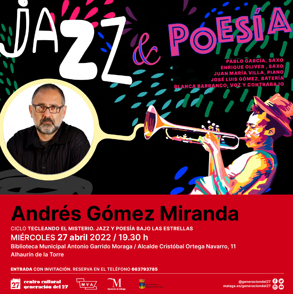 27 de abril - JAZZ & POESÍA - Tecleando el misterio. Jazz y poesía bajo las estrellas