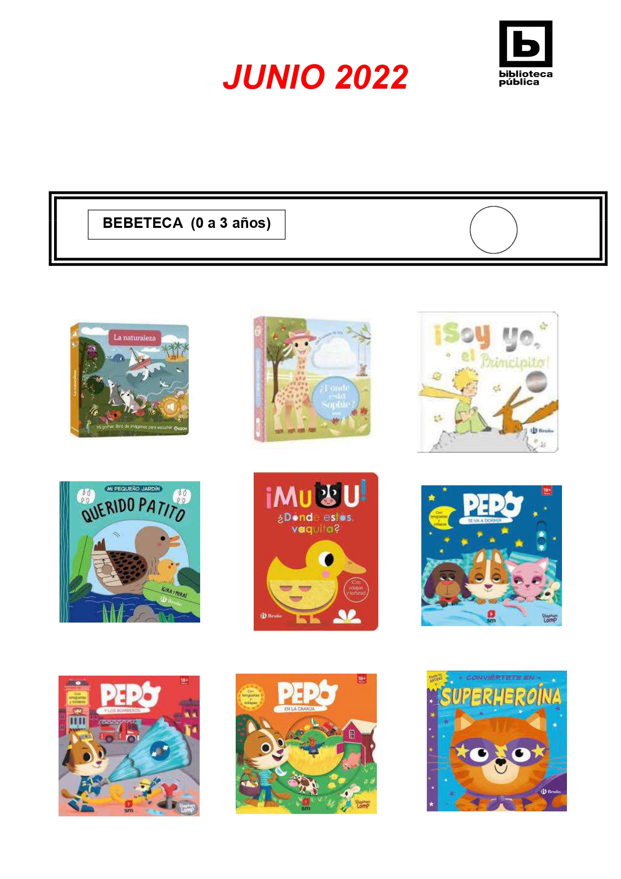 NOVEDADES INFANTILES JUNIO