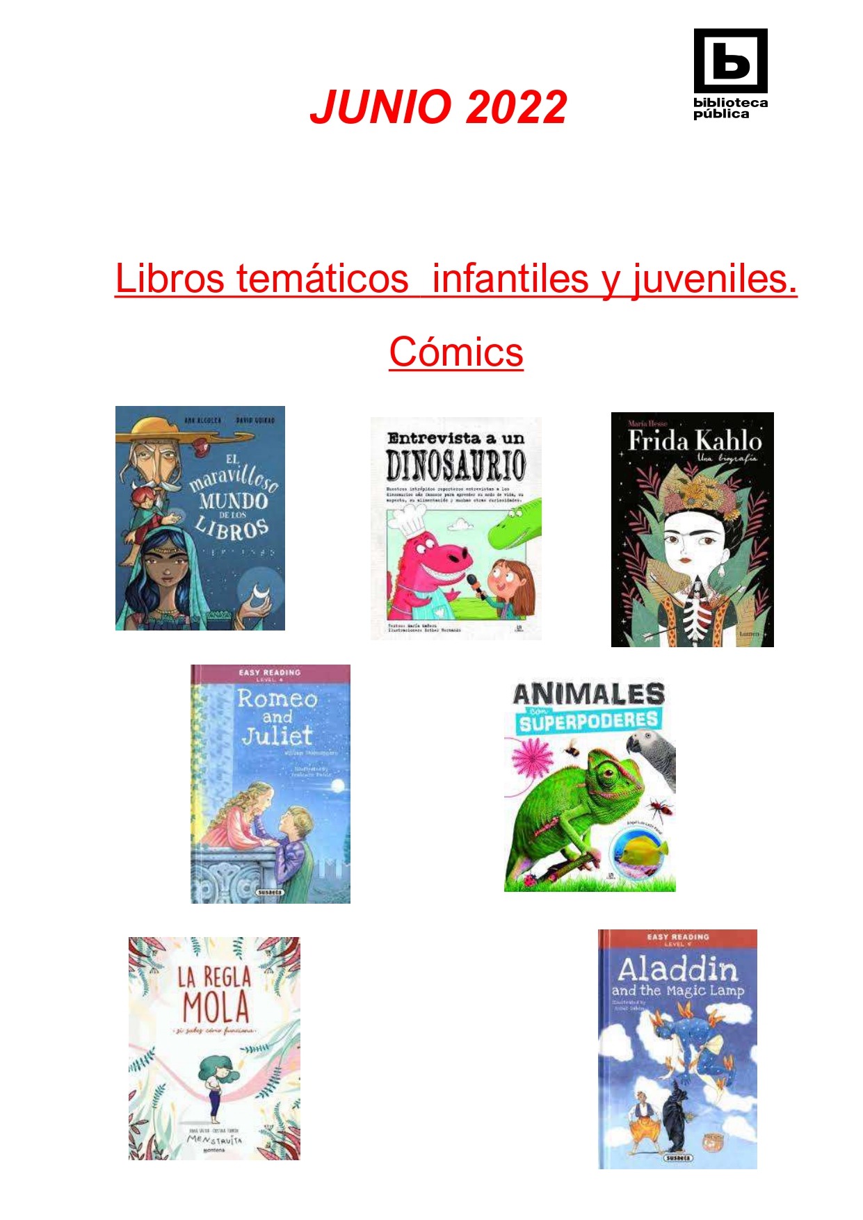 NOVEDADES INFANTILES JUNIO