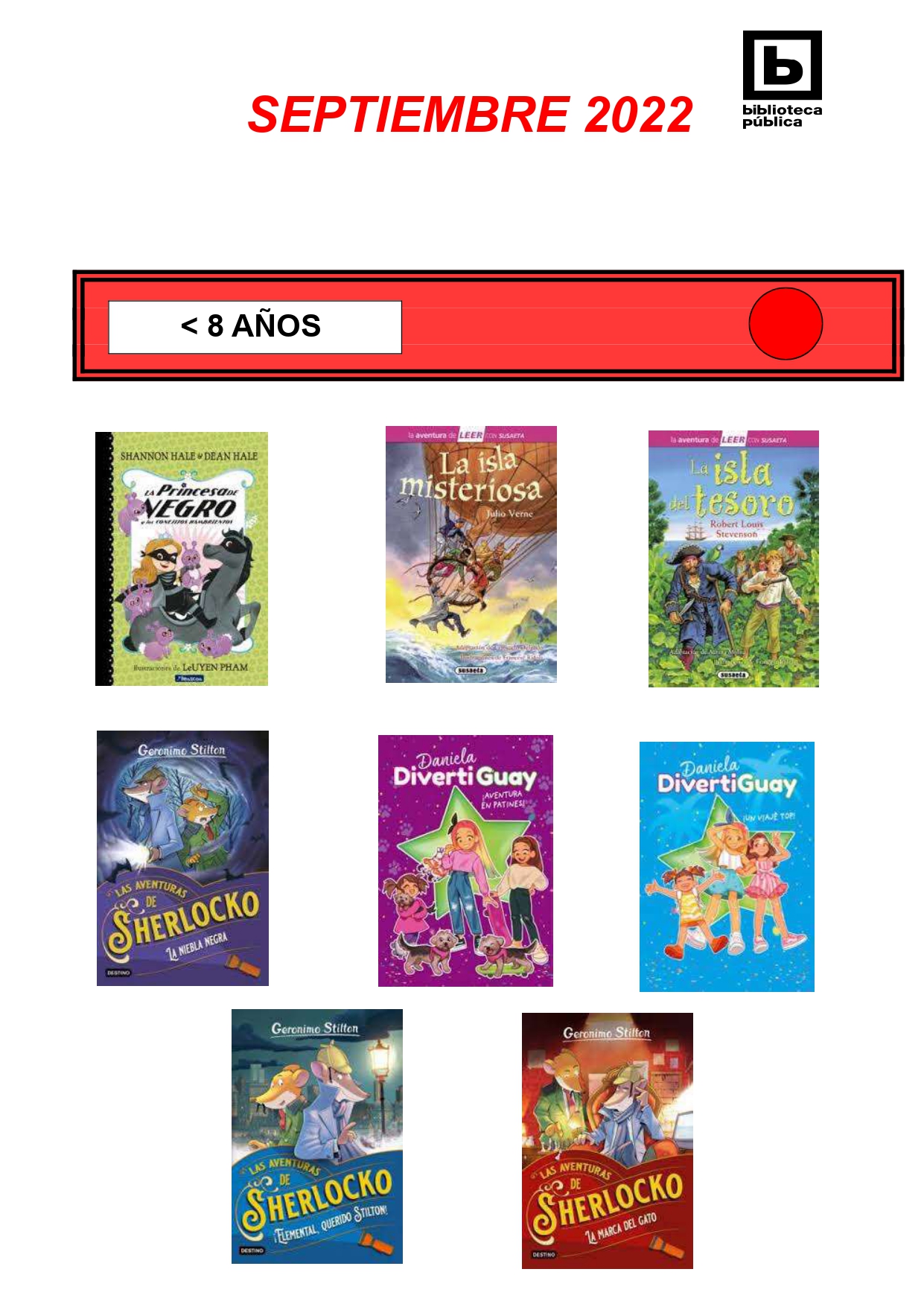 NOVEDADES INFANTILES SEPTIEMBRE 2022