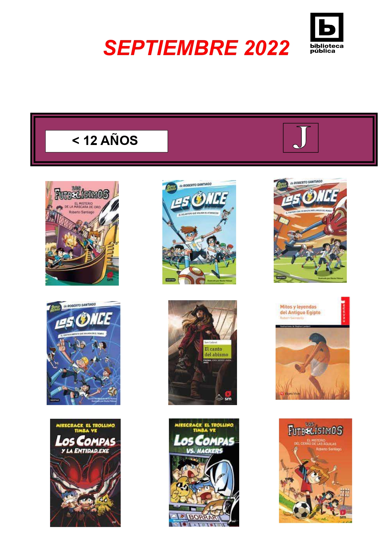 NOVEDADES INFANTILES SEPTIEMBRE 2022