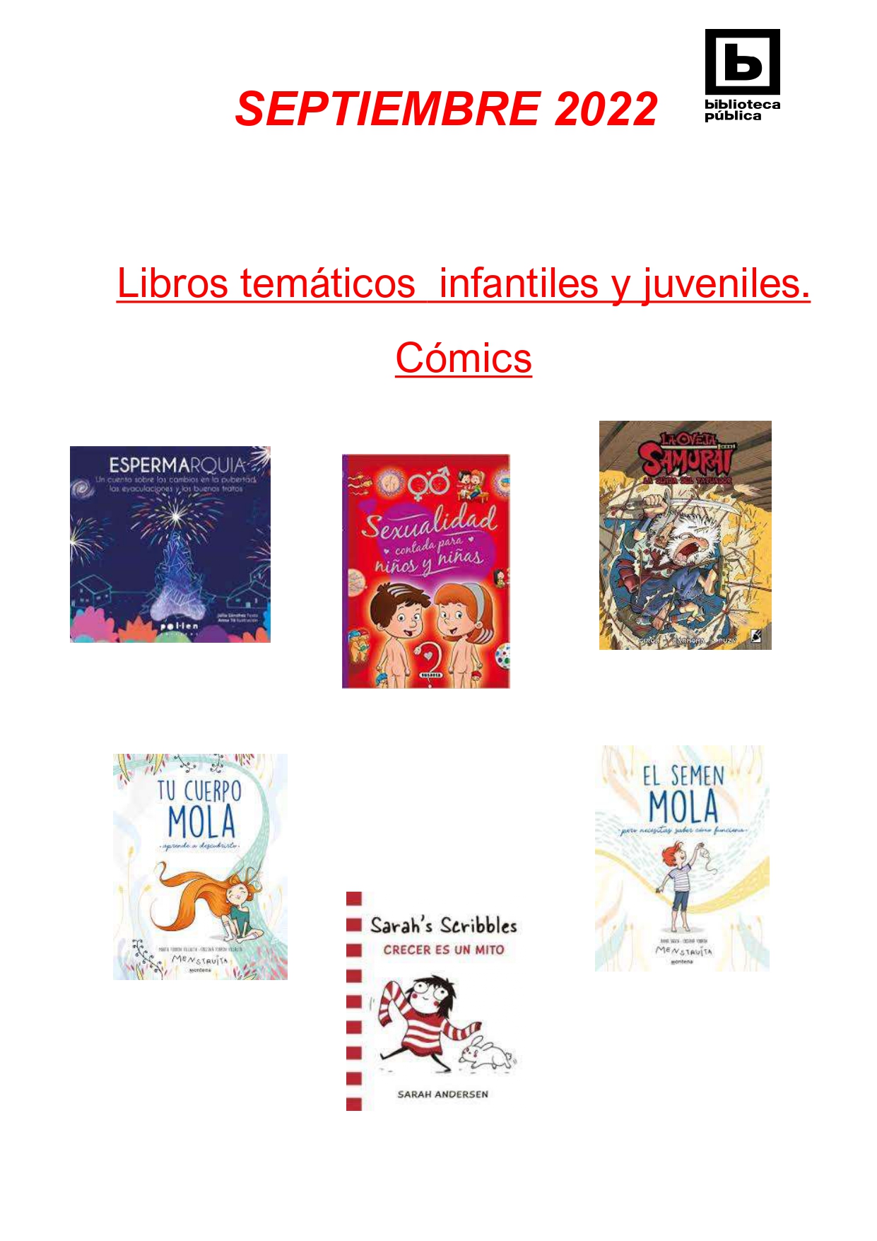 NOVEDADES INFANTILES SEPTIEMBRE 2022