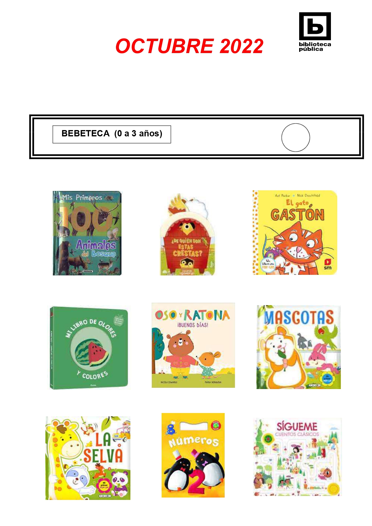 NOVEDADES INFANTILES OCTUBRE 2022