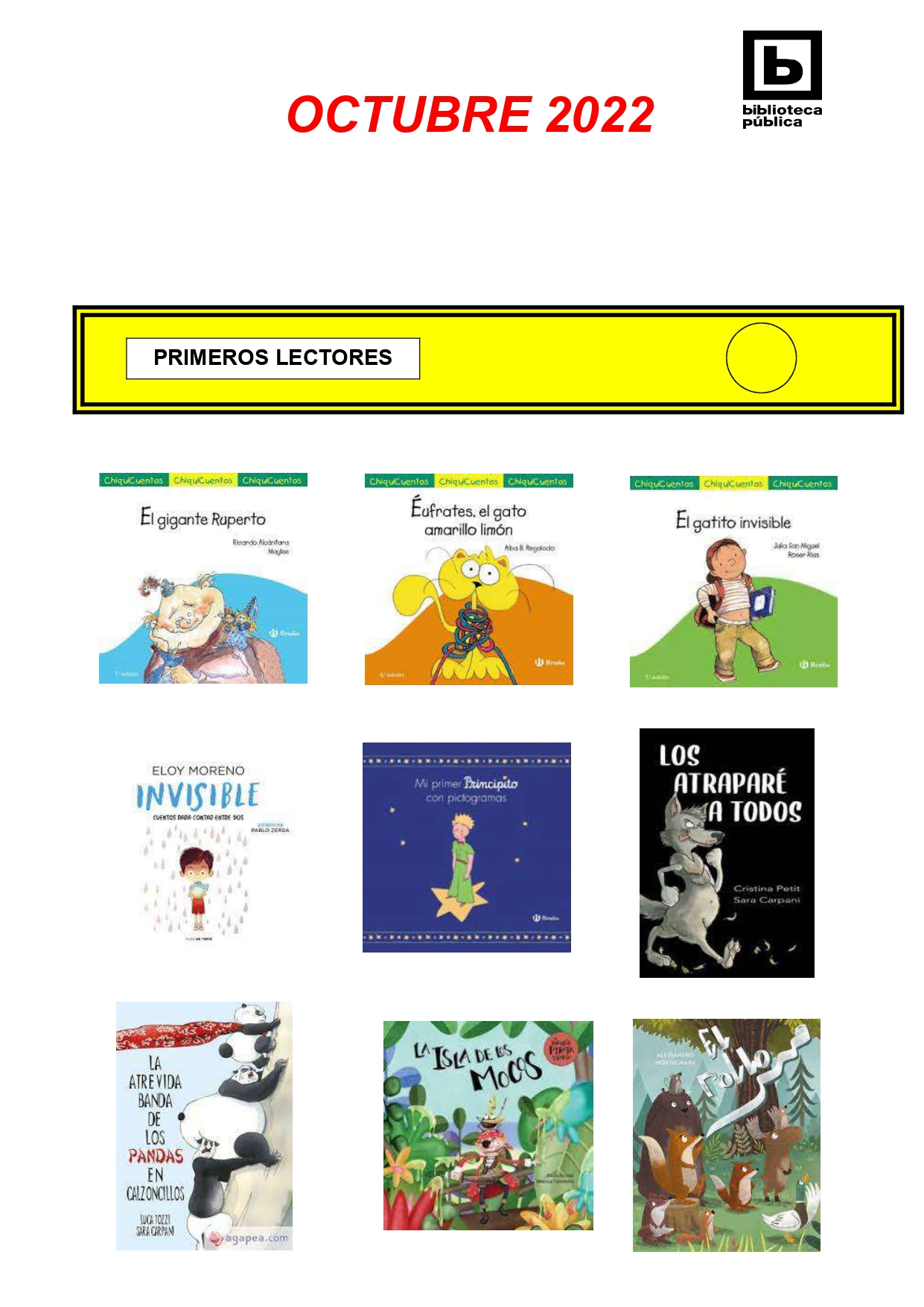 NOVEDADES INFANTILES OCTUBRE 2022