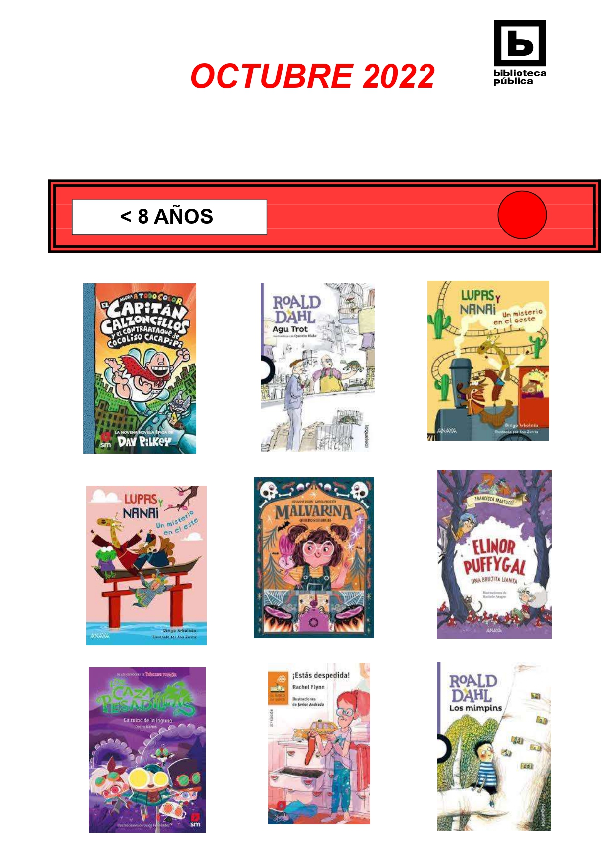 NOVEDADES INFANTILES OCTUBRE 2022