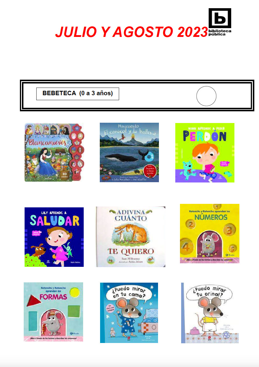 NOVEDADES INFANTILES JULIO Y AGOSTO 2023