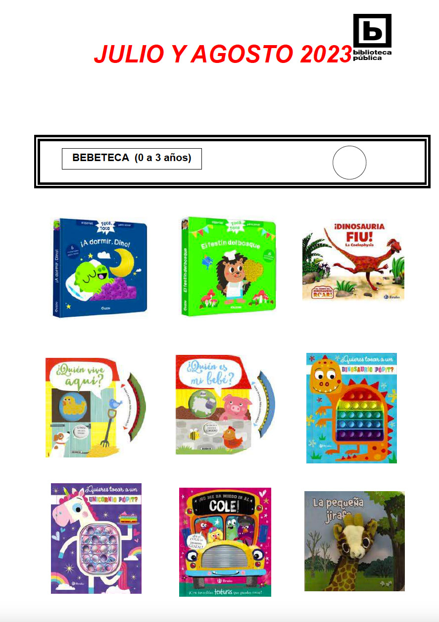 NOVEDADES INFANTILES JULIO Y AGOSTO 2023