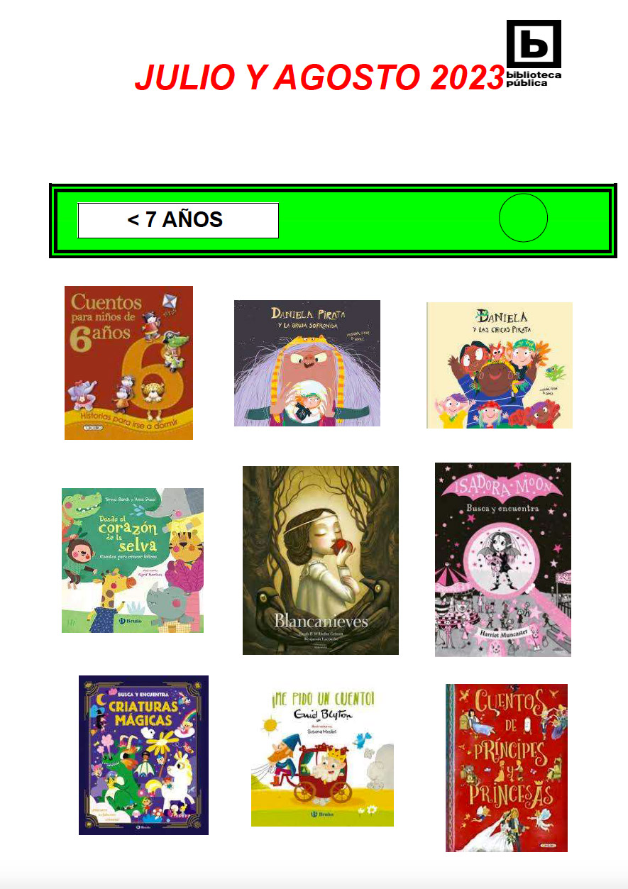 NOVEDADES INFANTILES JULIO Y AGOSTO 2023