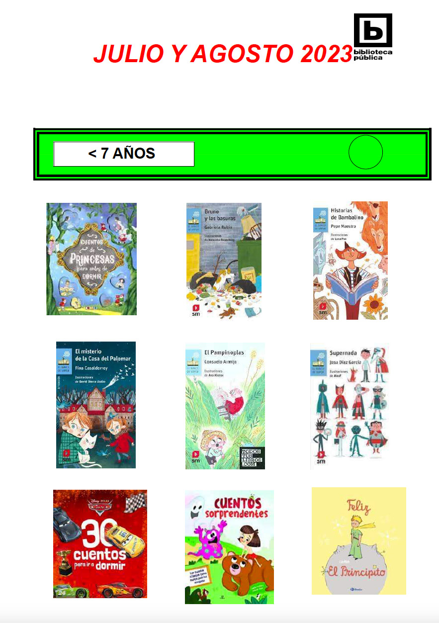 NOVEDADES INFANTILES JULIO Y AGOSTO 2023