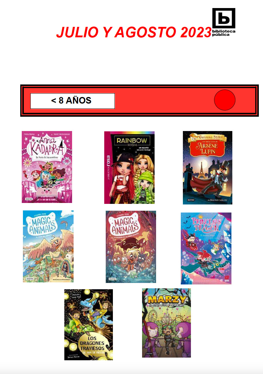 NOVEDADES INFANTILES JULIO Y AGOSTO 2023