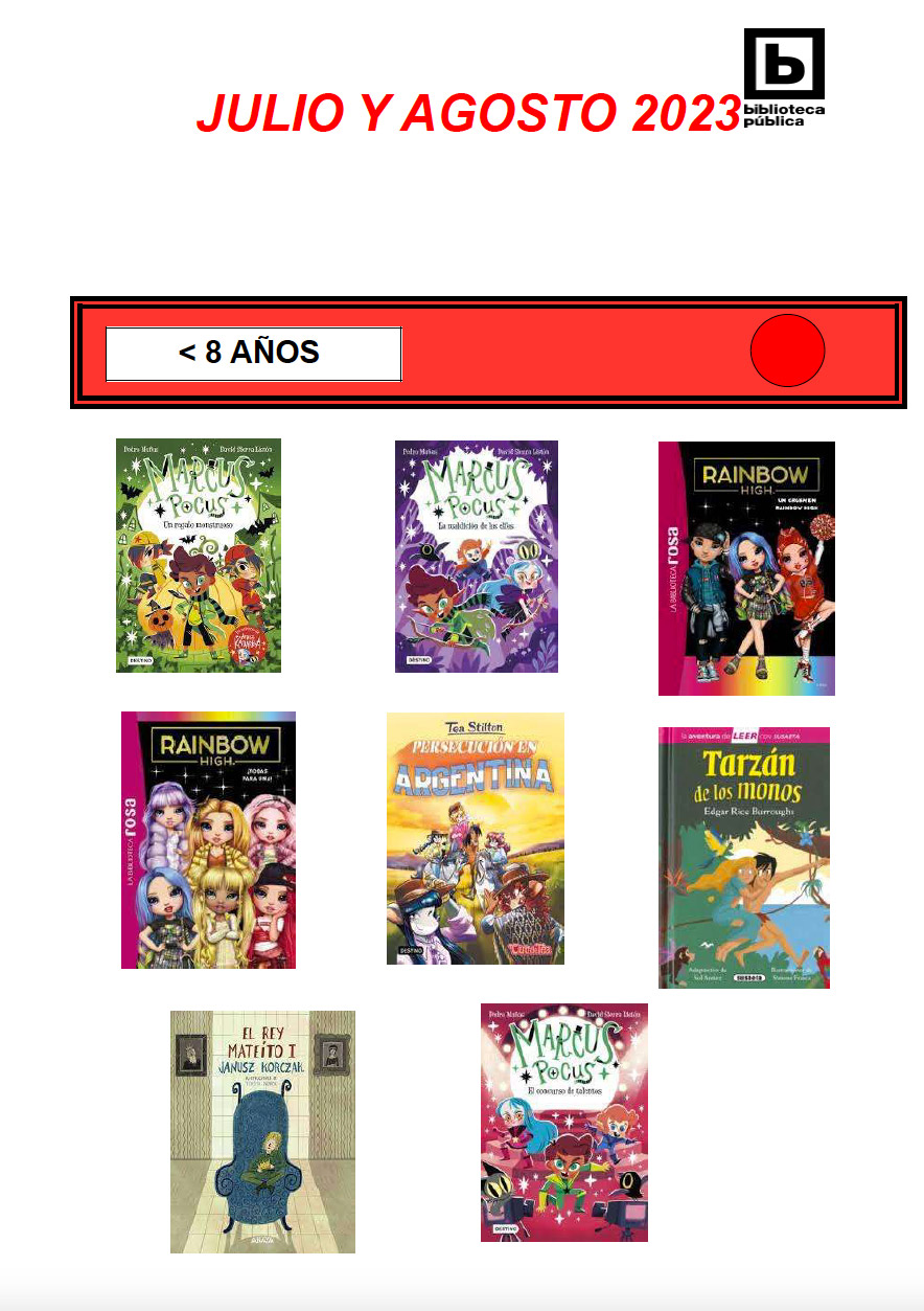 NOVEDADES INFANTILES JULIO Y AGOSTO 2023