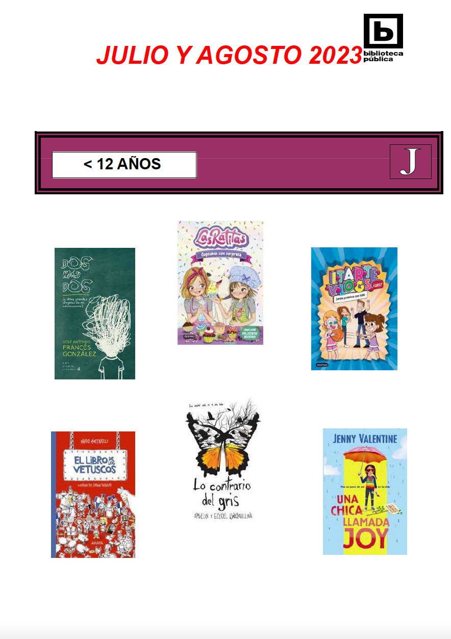 NOVEDADES INFANTILES JULIO Y AGOSTO 2023