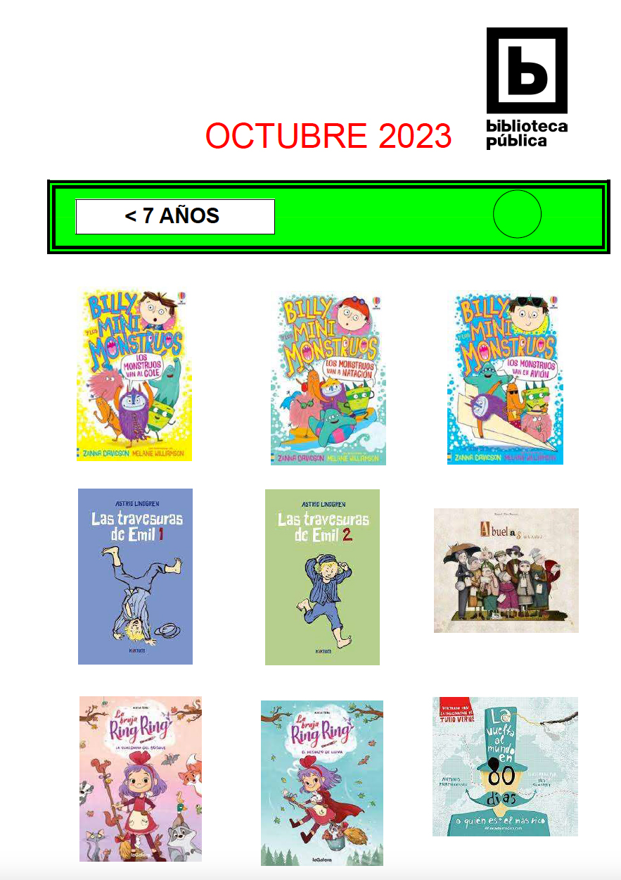 NOVEDADES INFANTIL JUVENIL OCTUBRE 2023