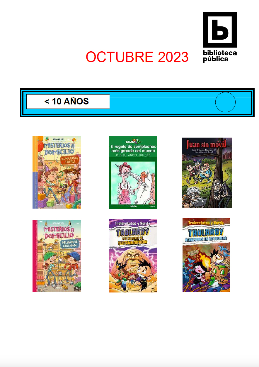 NOVEDADES INFANTIL JUVENIL OCTUBRE 2023