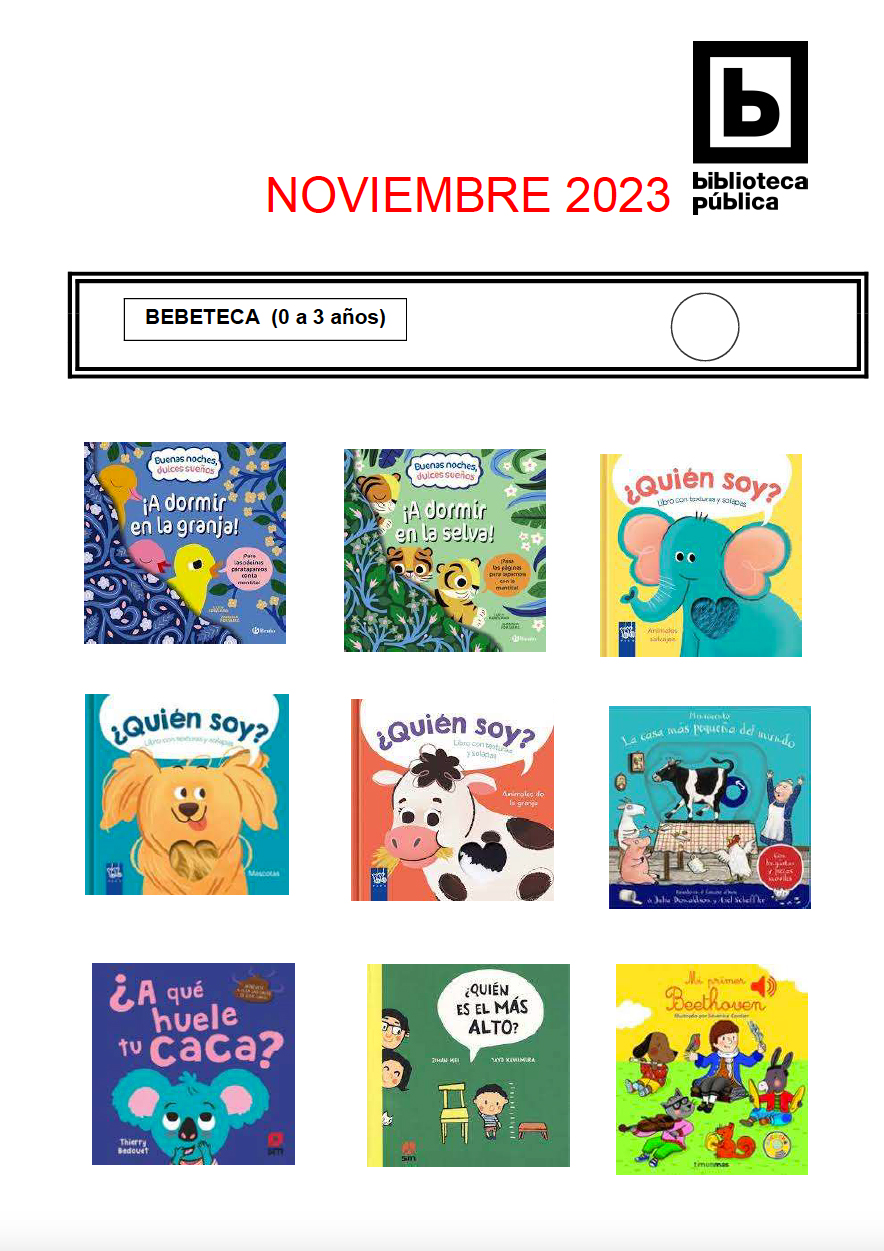 NOVEDADES INFANTIL JUVENIL NOVIEMBRE 2023