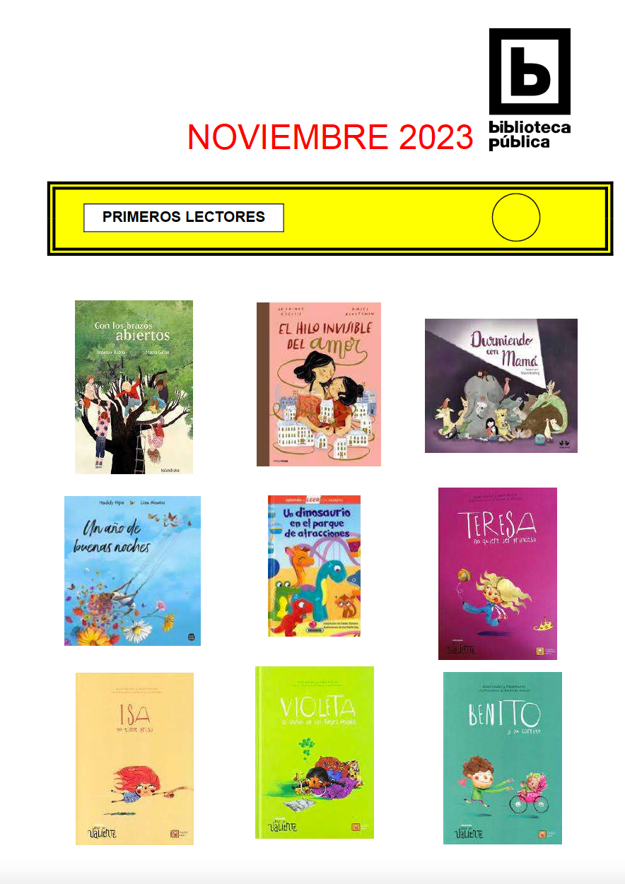 NOVEDADES INFANTIL JUVENIL NOVIEMBRE 2023