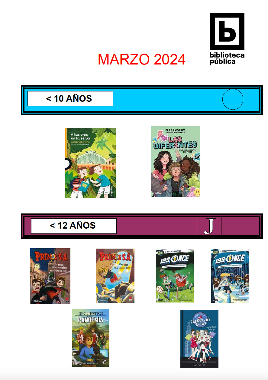 Novedades infantiles / juveniles de marzo 2024