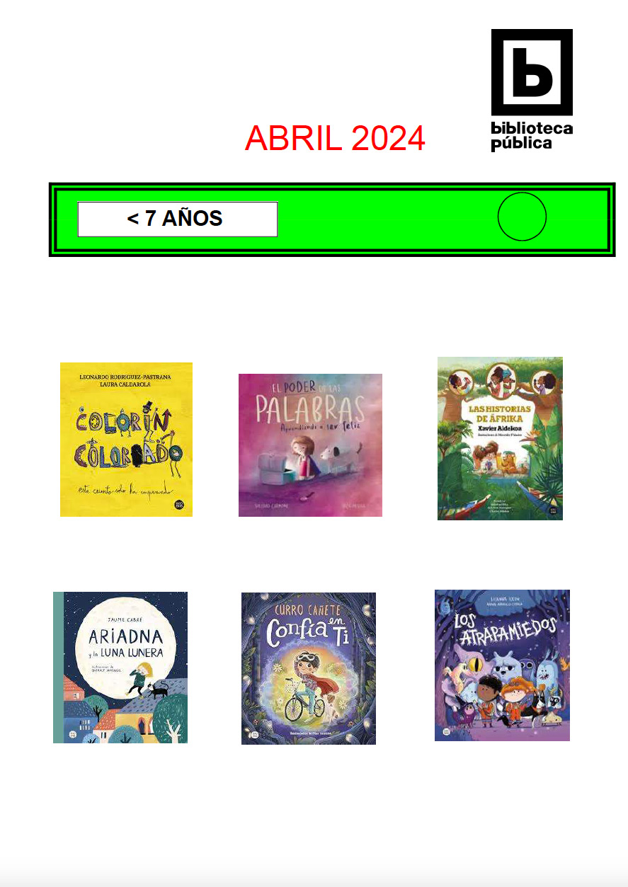 NOVEDADES INFANTILES ABRIL 2024