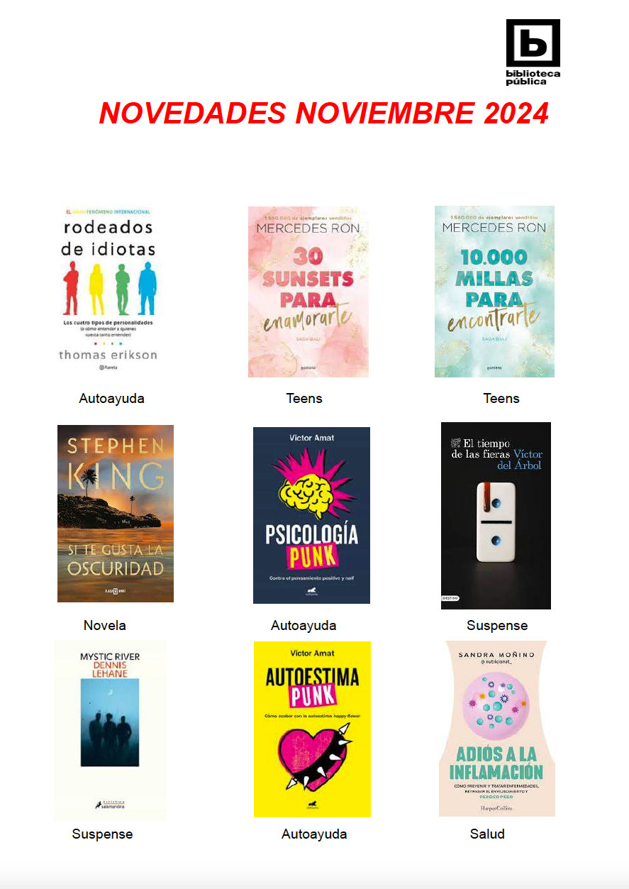 Novedades adultos de noviembre 2024