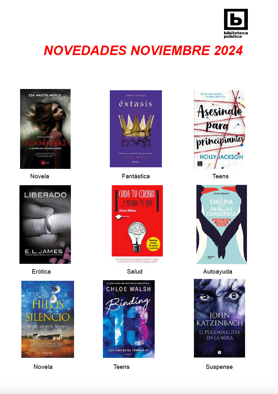 Novedades adultos de noviembre 2024