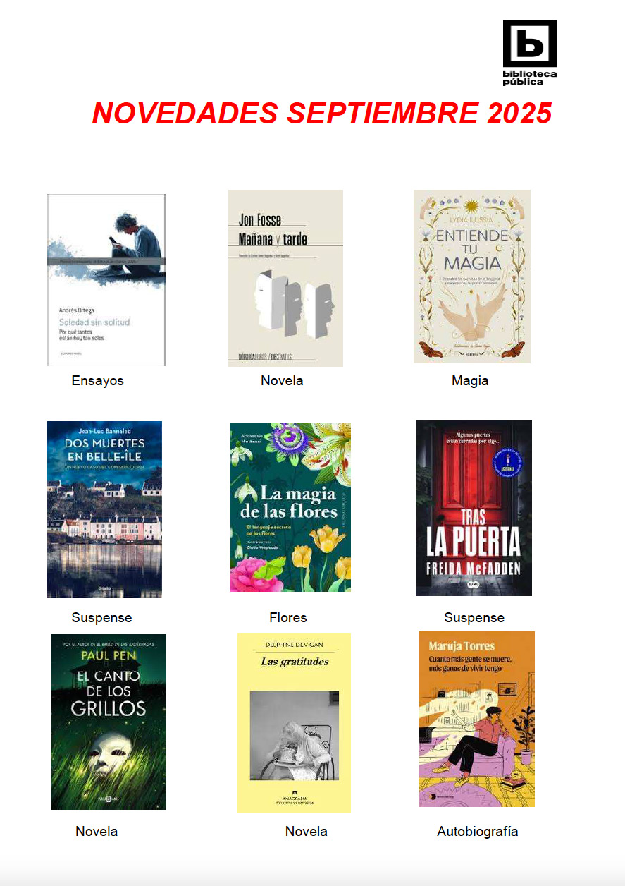 Novedades adultos de septiembre 2025 Novedades adultos de septiembre 2025