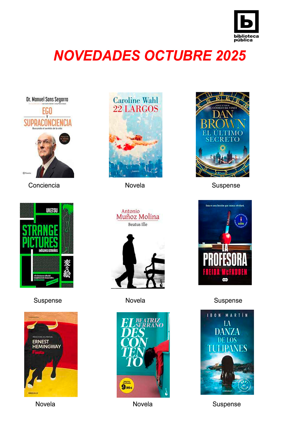 Novedades adultos de octubre 2025 Novedades adultos de octubre 2025