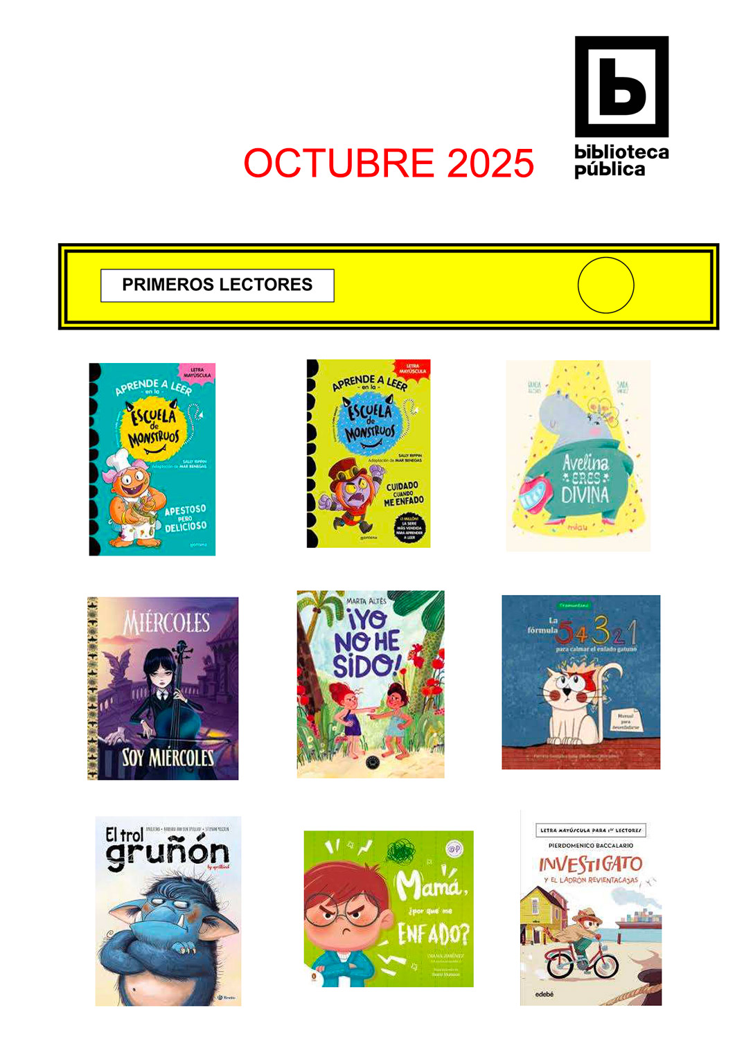 Novedades infantil / juvenil de octubre 2025