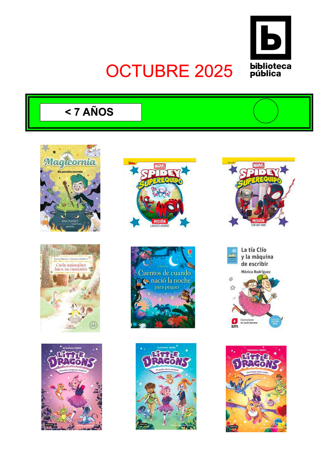 Novedades infantil / juvenil de octubre 2025