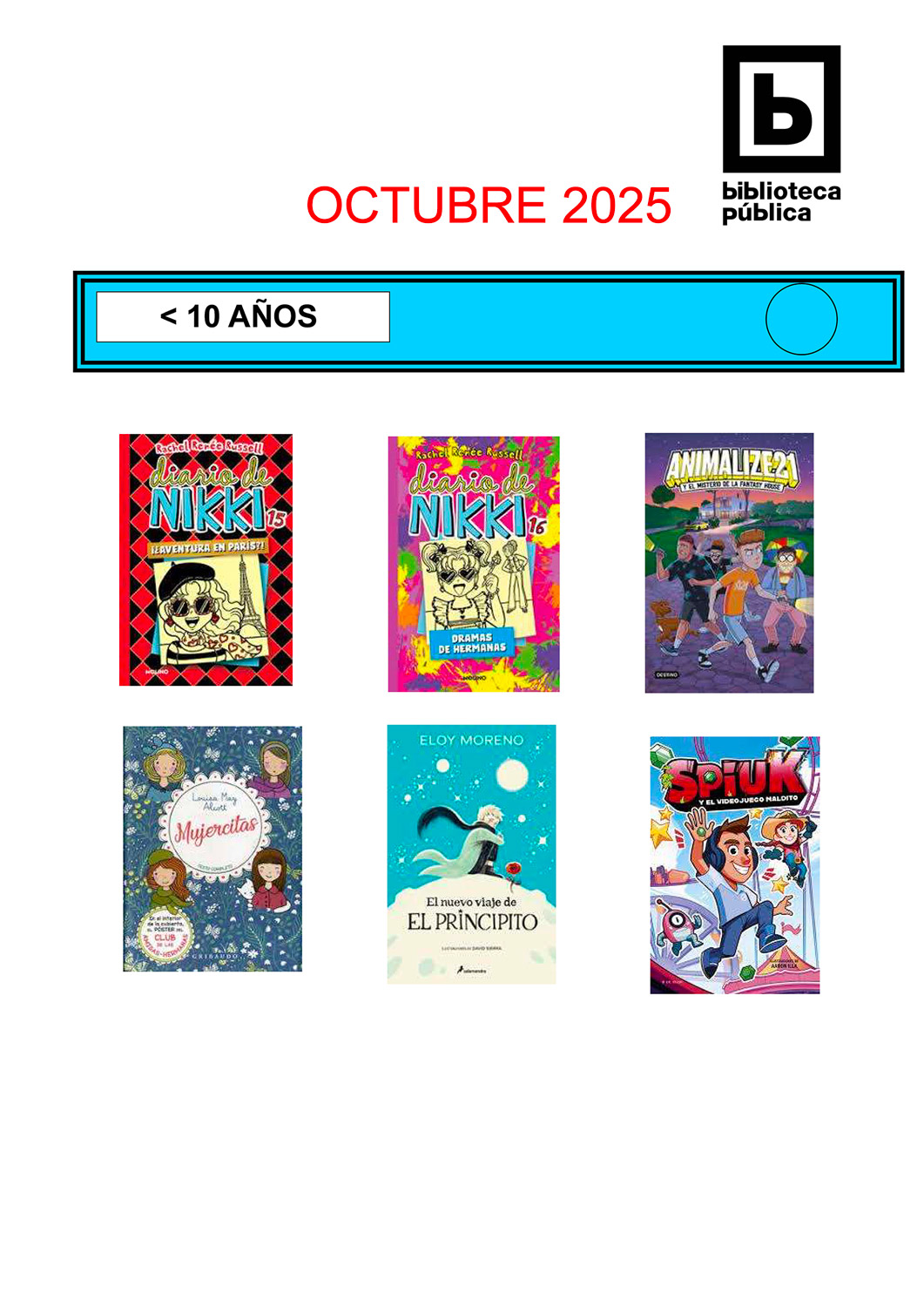 Novedades infantil / juvenil de octubre 2025