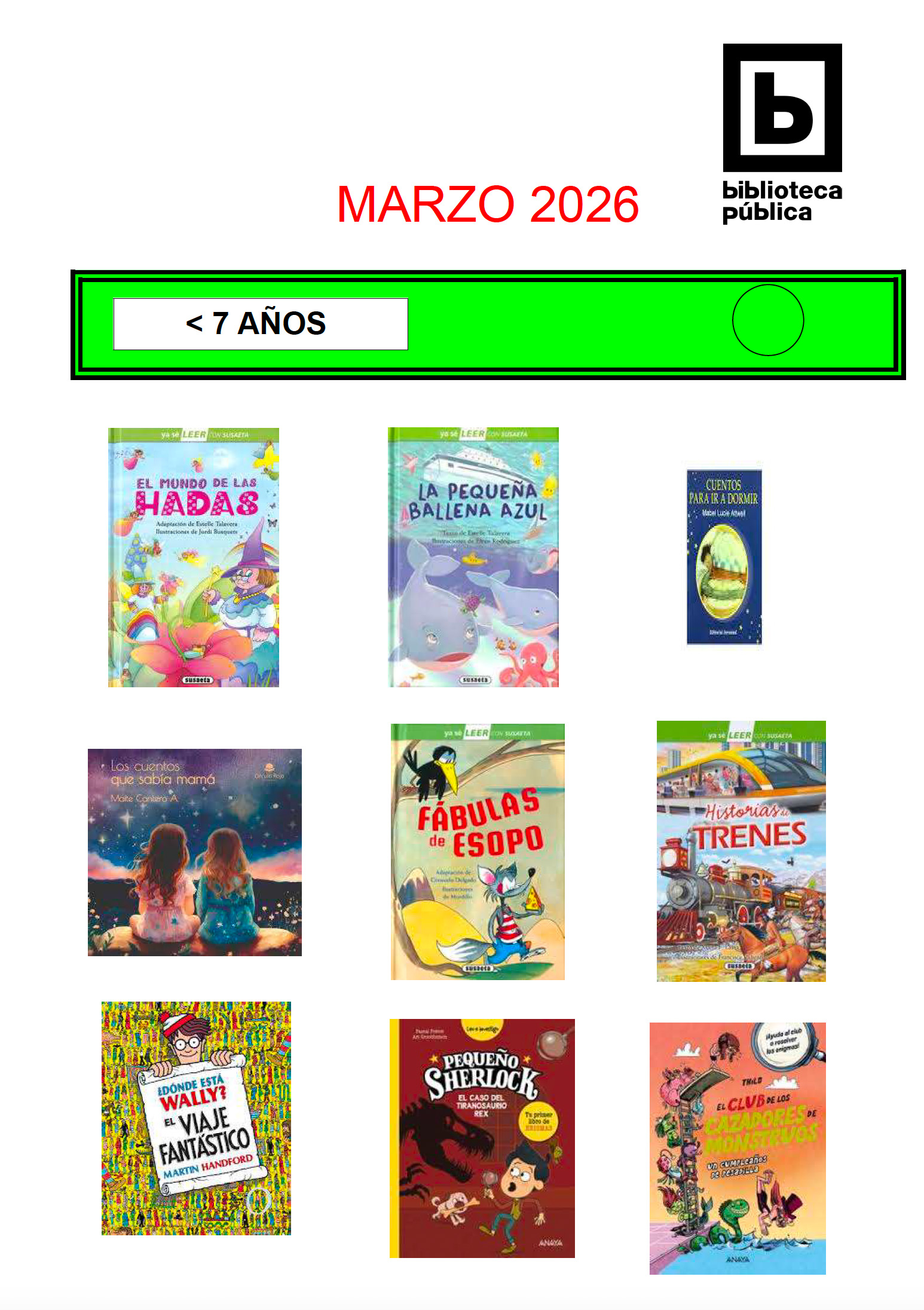 NOVEDADES INFANTILES MARZO 2026 NOVEDADES INFANTILES MARZO 2026
