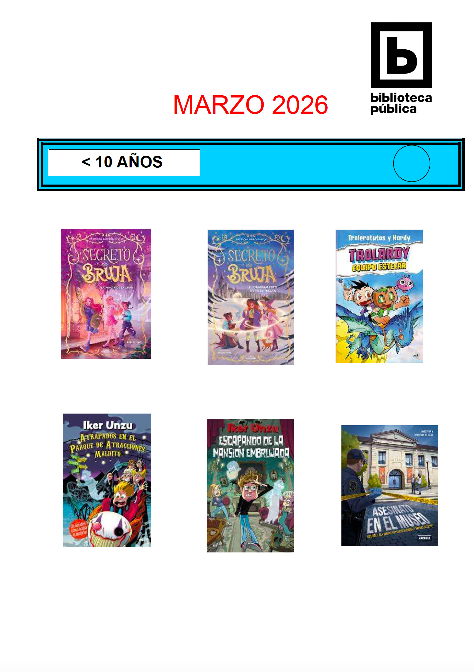 NOVEDADES INFANTILES MARZO 2026 NOVEDADES INFANTILES MARZO 2026