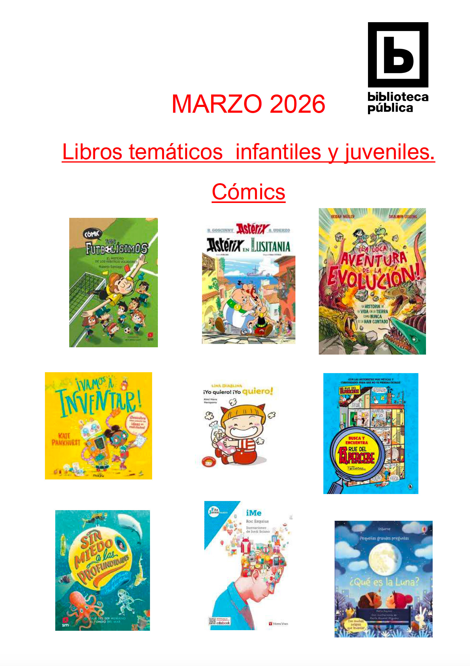 NOVEDADES INFANTILES MARZO 2026 NOVEDADES INFANTILES MARZO 2026