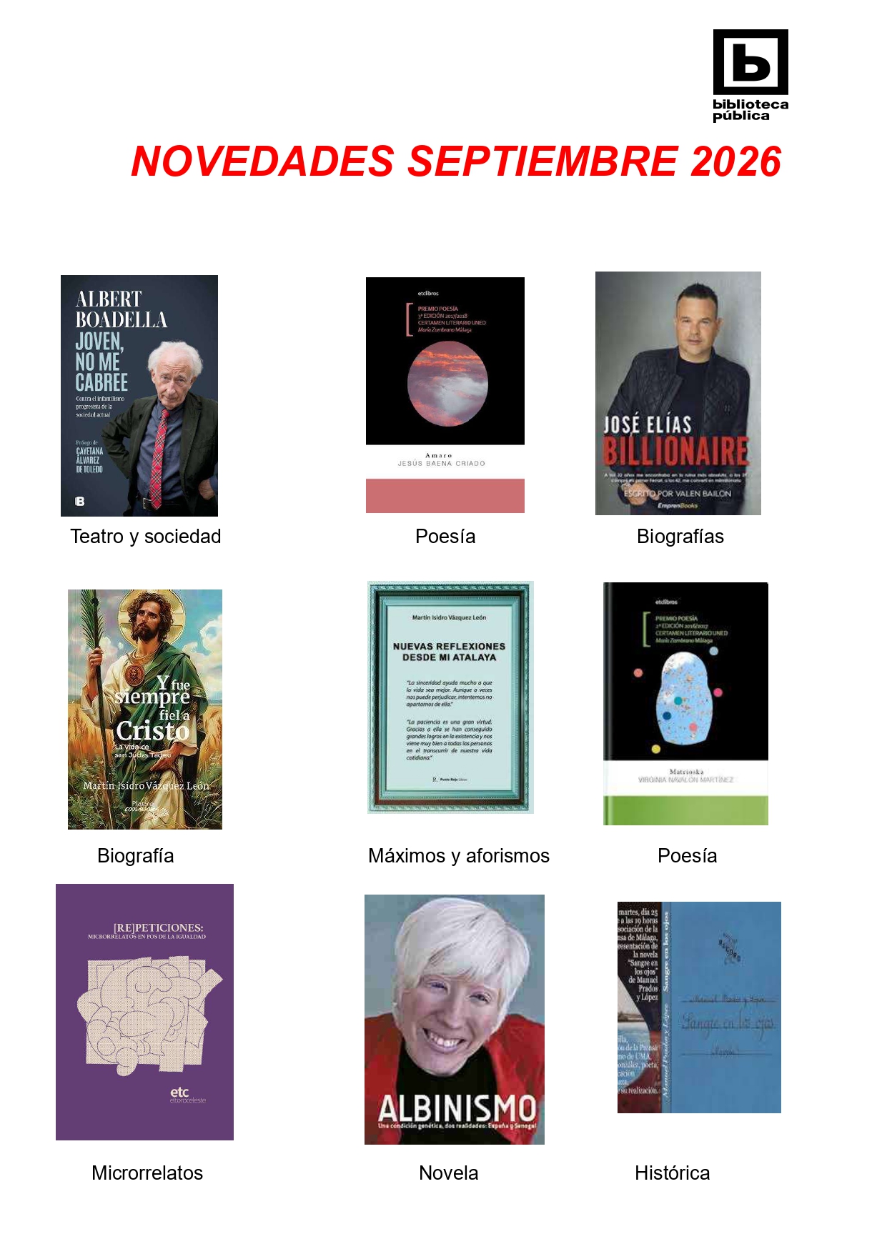 NOVEDADES ADULTOS SEPTIEMBRE 2026-2