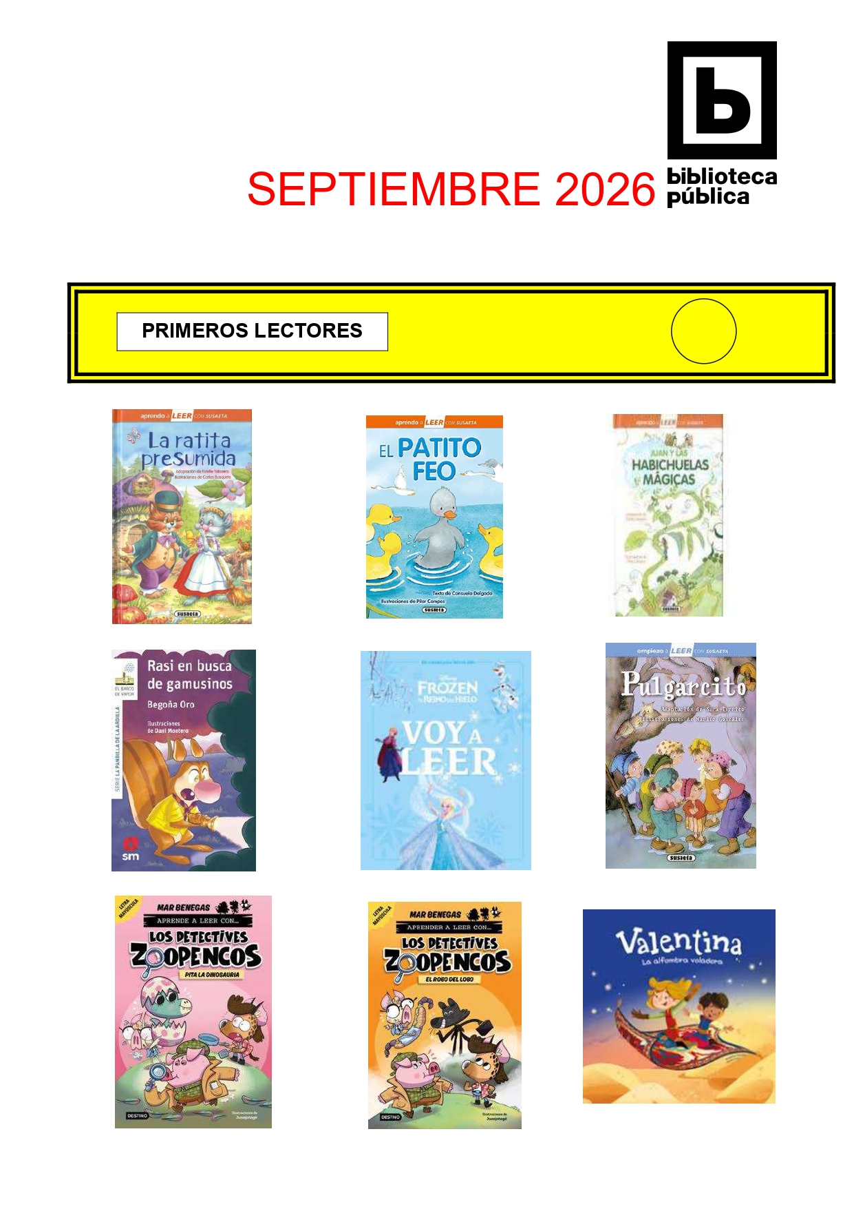 NOVEDADES INFANTILES SEPTIEMBRE 2026-2
